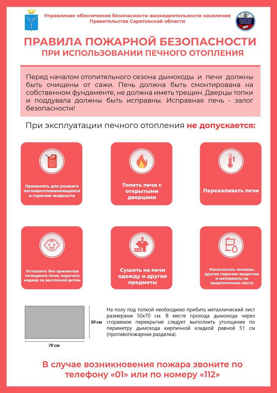 Правила безопасности печного отопления.