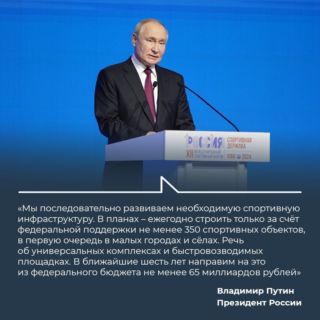  Ежегодно в стране планируют строить 350 спортивных объектов.