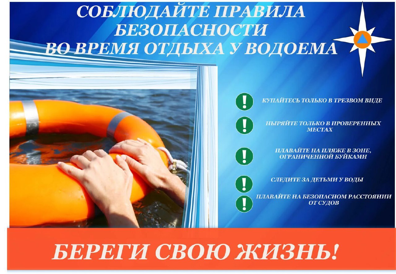 Предлагаем памятку «Безопасность на водоёмах в летний период. Основные правила безопасности поведения на воде»..